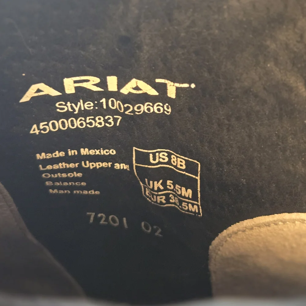 ARIAT Diva Black & White Leather Sexy Ladies Western Studs Ankle Boots Booties 8 - Picture 12 of 16